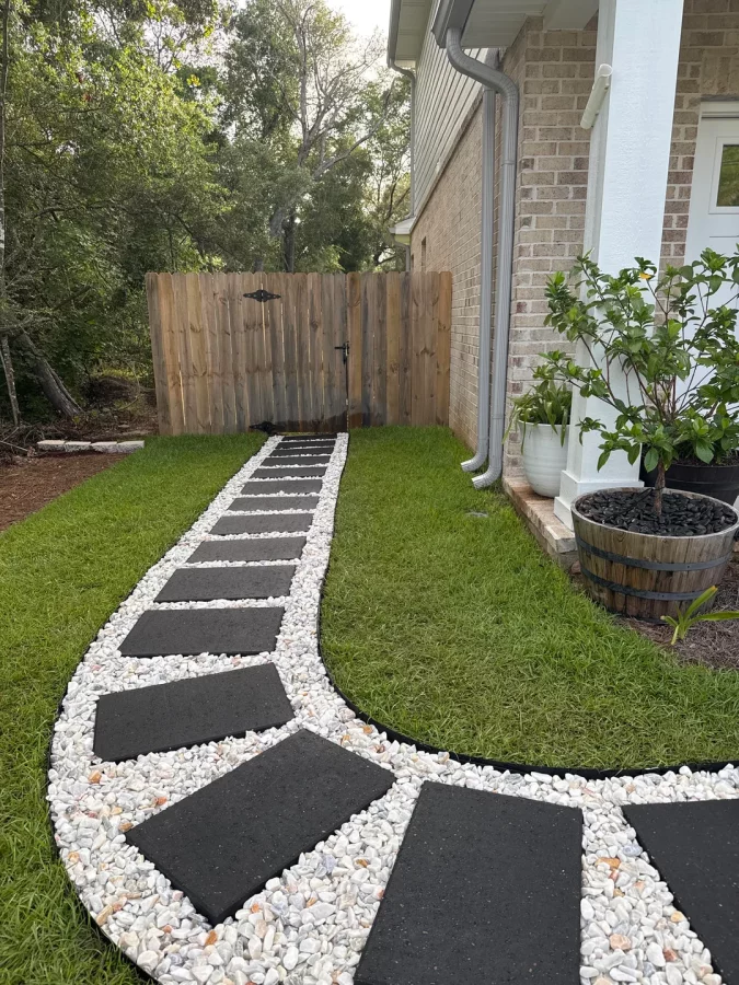 A great example of a DIY front yard sidewalk 